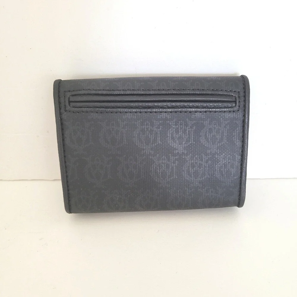 Dunhill London Signature Monogram Card Case Wallet Black Grey Coated Canvas